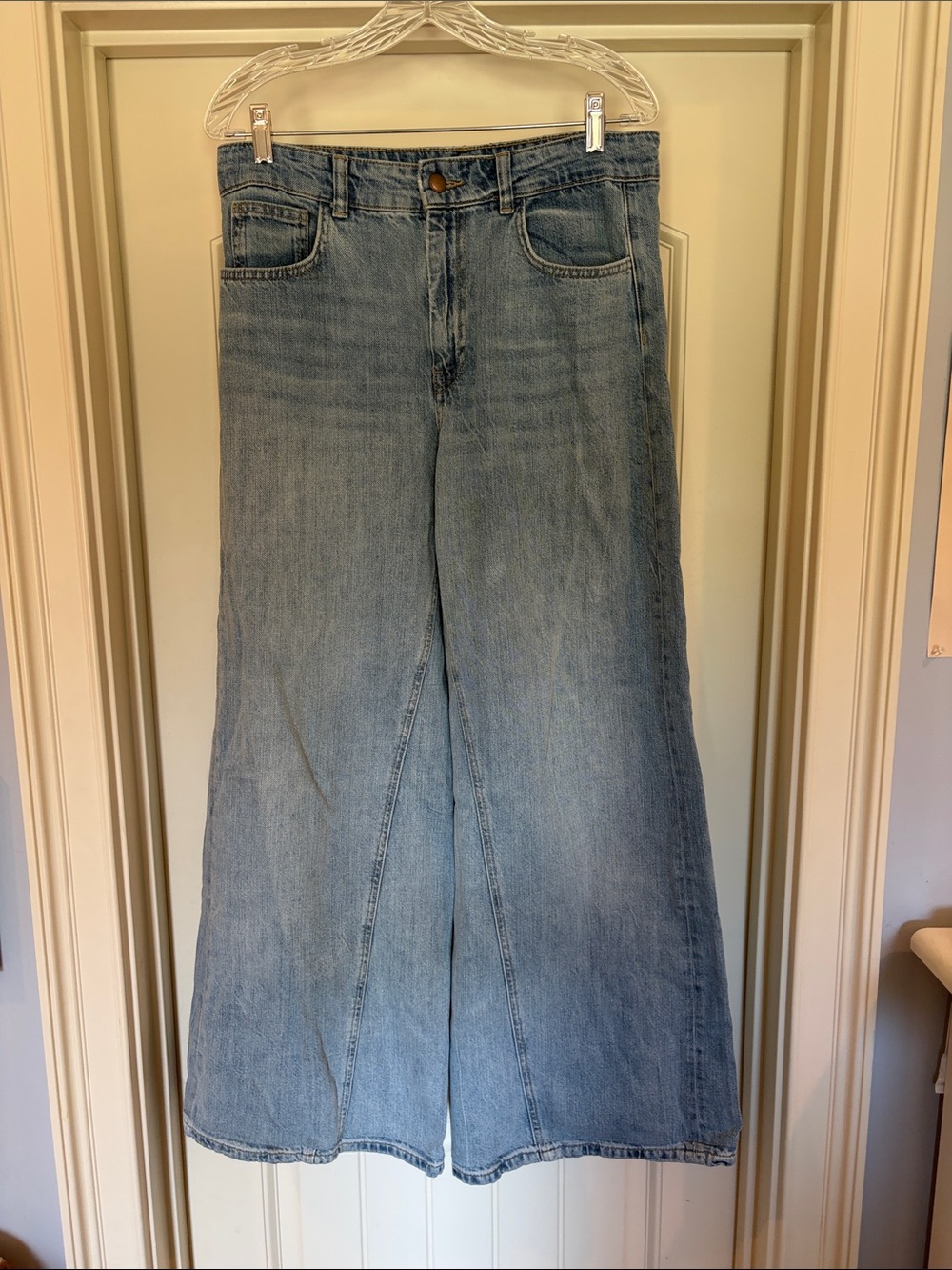 Zara Light Blue Wide Leg Jeans